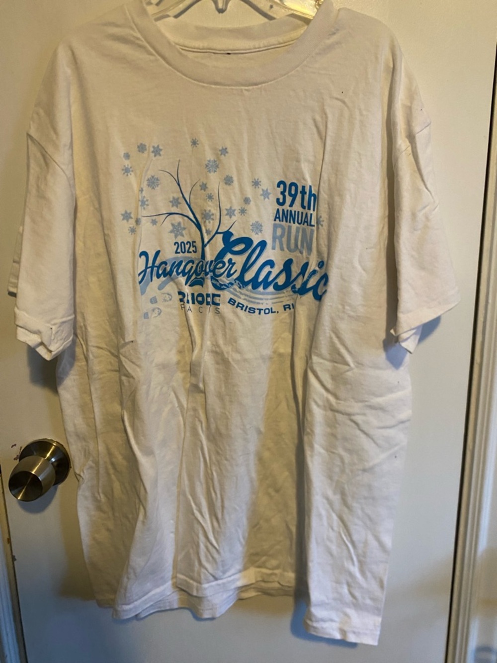 2025 Hangover Classic 39th Annual Run Graphic Tee - White & Blue